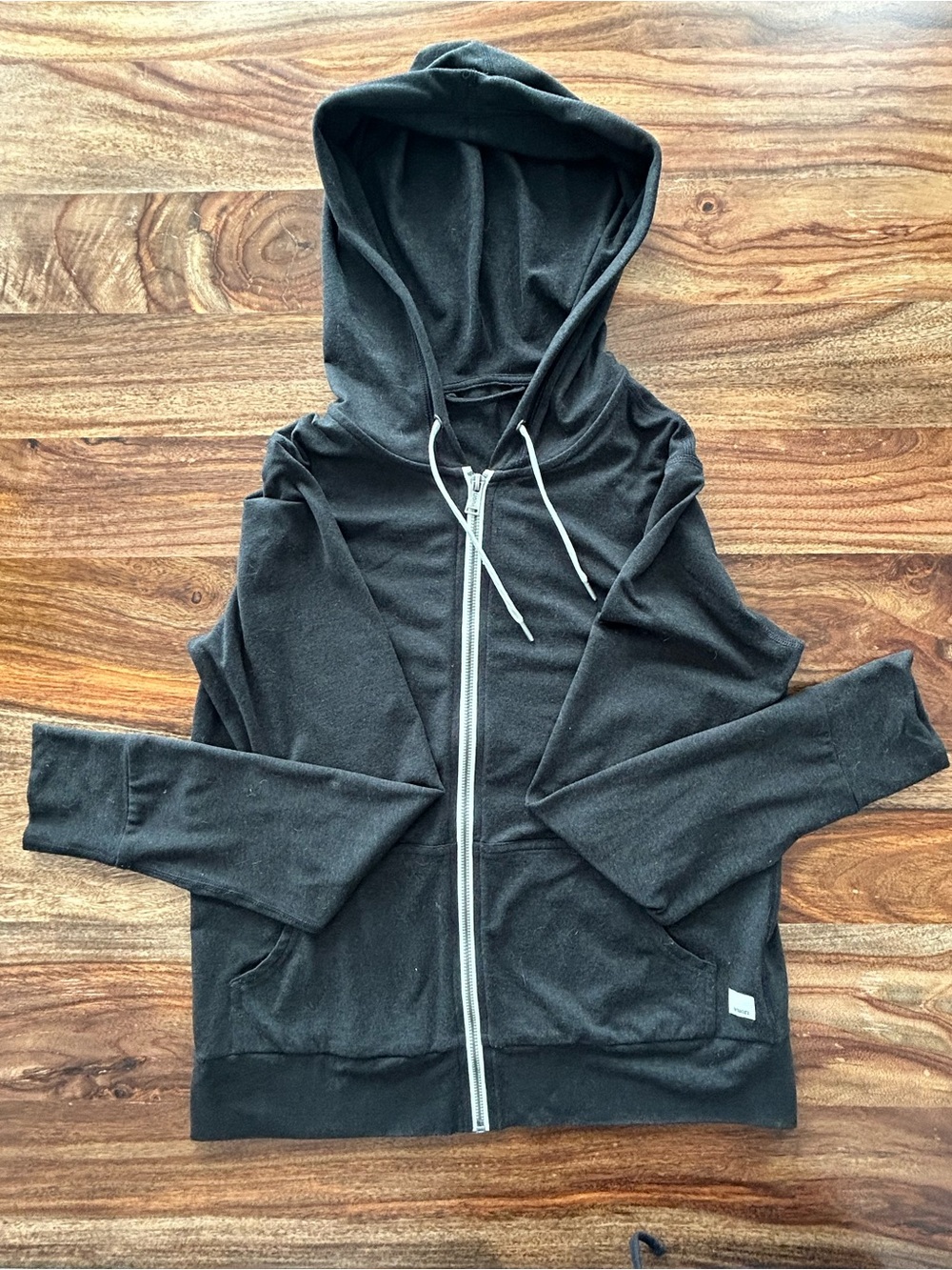 Vuori Black Full-Zip Hooded Sweatshirt